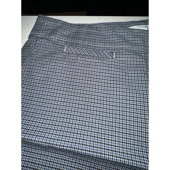 J Jill Houndstooth Plaid Pants Slim Leg Knit Stretch Pockets Black Blue career 6 - Picture 7 of 10